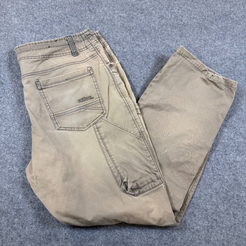 Kuhl Mens Vintage Patina Dye Articulated Knee Work Pants Tan 38x30